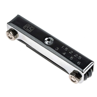 RS PRO 7 piece Folding Metric Hex Key Set, 1.5 → 6mm