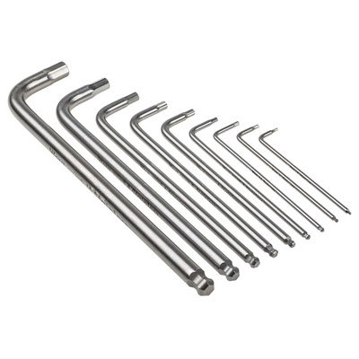 Wera 9 piece L Shape Metric Hex Key Set, 1.5 → 10mm