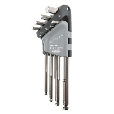 Facom 9 piece L Shape Metric Hex Key Set, 1.5mm