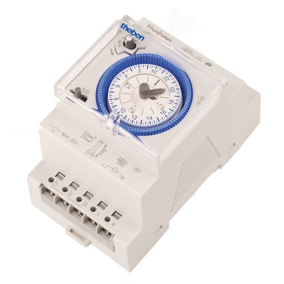 1 Channel Analogue DIN Rail Time Switch Measures Hours, 230 V ac