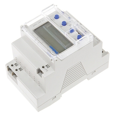 1 Channel Digital DIN Rail Time Switch Measures Hours, 110 → 240 V ac