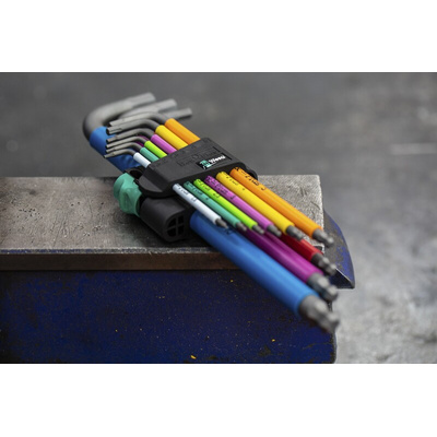 Wera 9 piece L Shape Metric Hex Key Set, 1.5 → 10mm