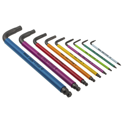Wera 9 piece L Shape Metric Hex Key Set, 1.5 → 10mm