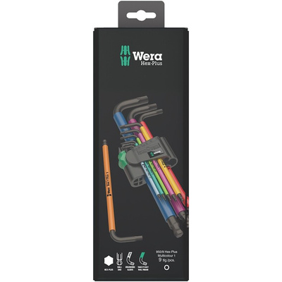 Wera 9 piece L Shape Metric Hex Key Set, 1.5 → 10mm
