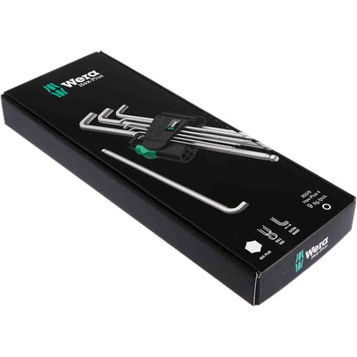 Wera 9 piece L Shape Metric Hex Key Set, 1.5 → 10mm