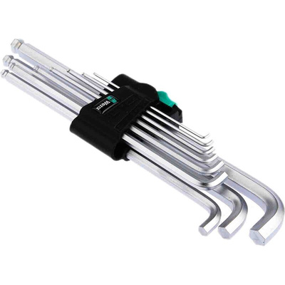 Wera 9 piece L Shape Metric Hex Key Set, 1.5 → 10mm