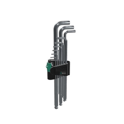 Wera 9 piece L Shape Metric Hex Key Set, 1.5 → 10mm