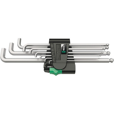 Wera 9 piece L Shape Metric Hex Key Set, 1.5 → 10mm