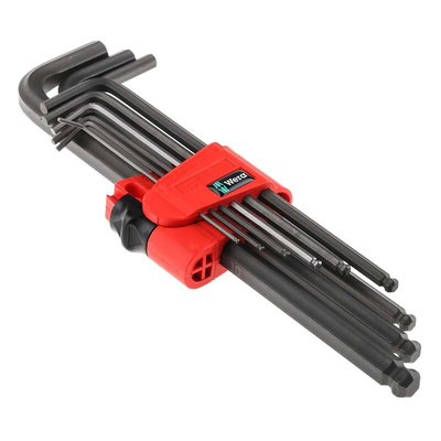 Wera 9 piece L Shape Metric Hex Key Set, 1.5 → 10mm