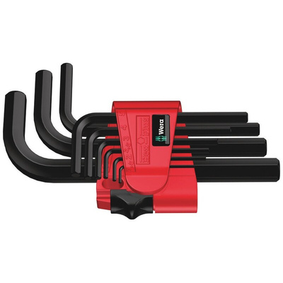 Wera 9 piece L Shape Metric Hex Key Set, 1.5 → 10mm