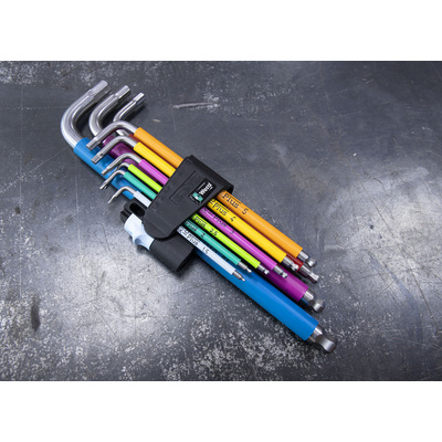 Wera 9 piece L Shape Metric Hex Key Set, 1.5 → 10mm
