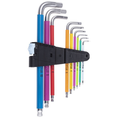 Wera 9 piece L Shape Metric Hex Key Set, 1.5 → 10mm