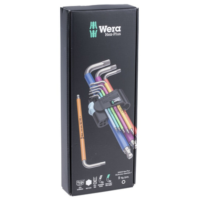 Wera 9 piece L Shape Metric Hex Key Set, 1.5 → 10mm