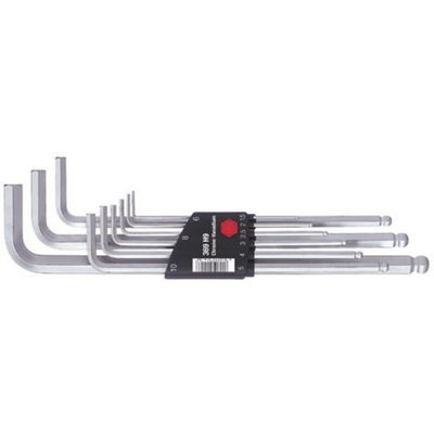 Wiha 9 piece L Shape Metric Hex Key Set, 1.5 → 10mm