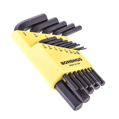 Bondhus 13 piece L Shape Imperial Hex Key Set, 0.05 → 3/8"