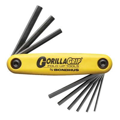 Bondhus 9 piece Folding Imperial Hex Key Set, 0.05 → 5/32"