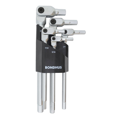 Bondhus 5 piece L Shape Imperial Hex Key Set, 3/16 → 3/8"