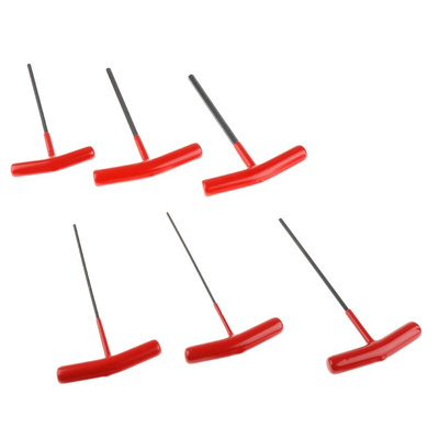 Bondhus 6 piece T Shape Metric Hex Key Set, 2 → 6mm