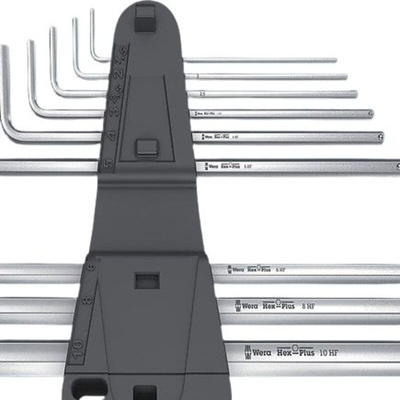 Wera 9 piece L Shape Metric Hex Key Set, 1.5 → 10mm
