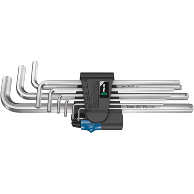 Wera 9 piece L Shape Metric Hex Key Set, 1.5 → 10mm