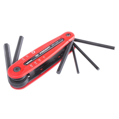 Facom 6 piece Folding Hex Key Set, 1/4in