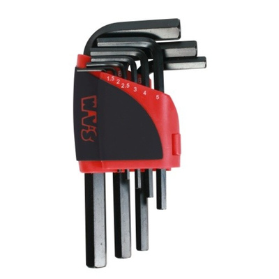 SAM 9 piece L Shape Metric Hex Key Set, 1.5 mm, 2 mm