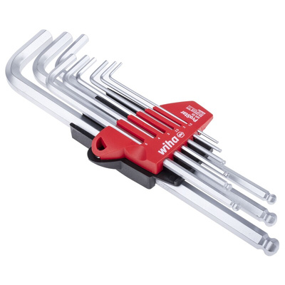 Wiha 9 piece L Shape Metric Hex Key Set, 1.5 → 10mm