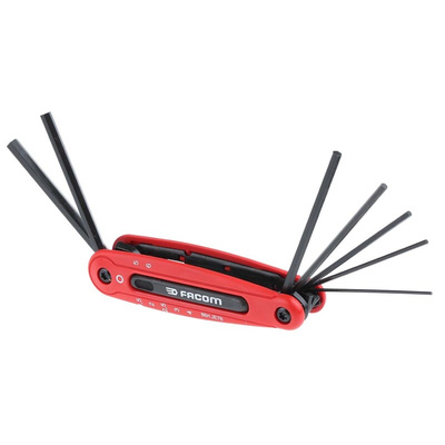 Facom 7 piece Folding Hex Key Set, 1.5mm