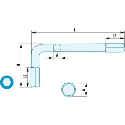 Facom L Shape Metric Hex Key, 23mm