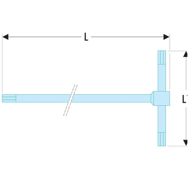 Facom T Shape Metric Hex Key, 5mm
