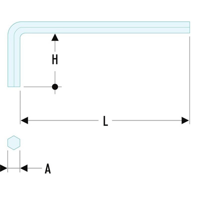 Facom L Shape Metric Hex Key, 16mm