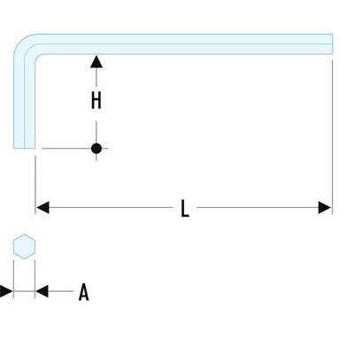 Facom L Shape Metric Hex Key, 27mm