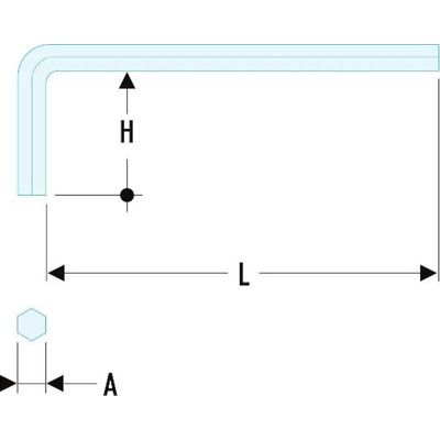 Facom L Shape Metric Hex Key, 18mm
