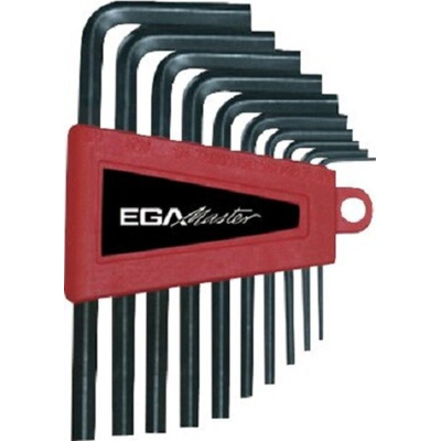 Ega-Master 10 piece L Shape Metric Hex Key Set, 1.5 mm, 2.5 mm, 2 mm, 3 mm, 4 mm, 5.5 mm, 5 mm, 6 mm, 8 mm, 10 mm