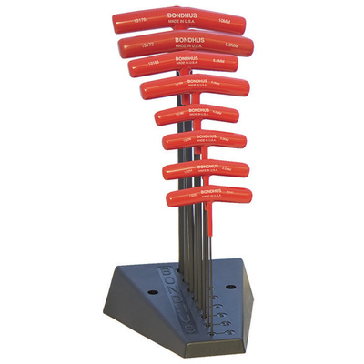 Bondhus 8 piece T Shape Metric Hex Key Set, 2 → 10mm