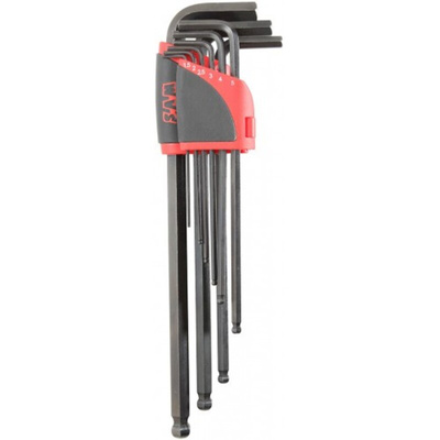 SAM 9 piece L Shape Metric Hex Key Set, 1.5/ 2/ 2.5/ 3/ 4/ 5/ 6/ 8/ 10mm