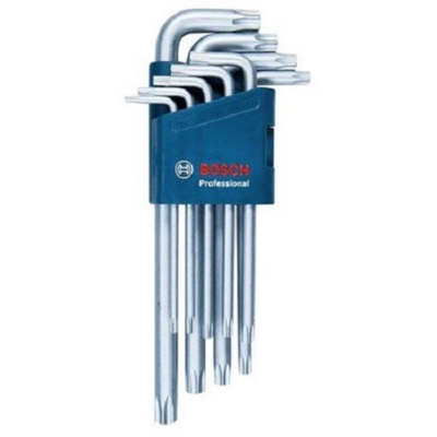 Bosch 9 piece Metric Hex Key Set, 10 mm, 15 mm, 20 mm, 25 mm, 27 mm, 30 mm, 40 mm, 45 mm, 50 mm