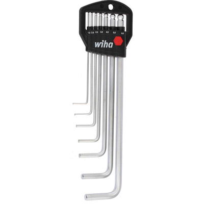 Wiha 7 piece L Shape Metric Hex Key Set, 1.5 → 6mm