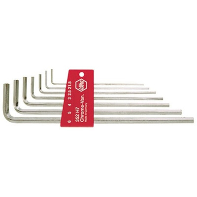 Wiha Tools 7 piece L Shape Metric Hex Key Set, 1.5 → 6mm