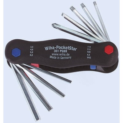 Wiha 9 piece, 3 → 6 mm, T10 → T20
