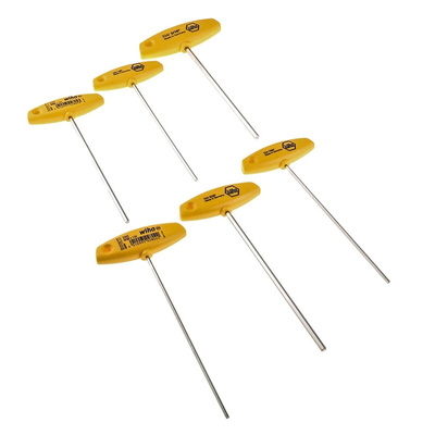Wiha Tools 6 piece T Shape Imperial Hex Key Set, 3/32 → 3/16"