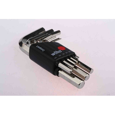 Wiha Tools 9 piece L Shape Metric Hex Key Set, 1.5 → 10mm