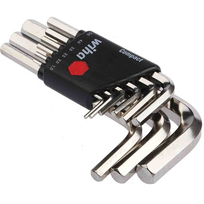 Wiha Tools 9 piece L Shape Metric Hex Key Set, 1.5 → 10mm