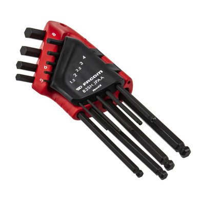 Facom 9 piece L Shape Metric Hex Key Set, 1.5mm
