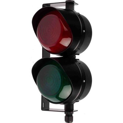 Moflash LED TL Series Green, Red LED Beacon, 2 Lights, 35 → 85 V, Bracket Mount