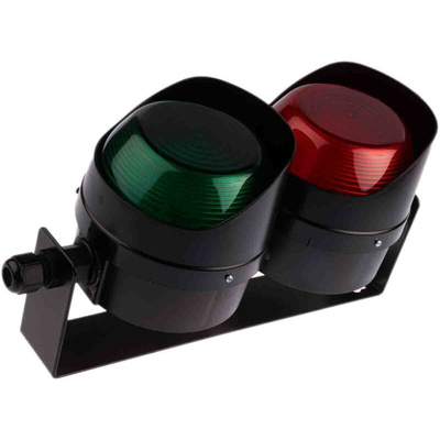 Moflash LED TL Series Green, Red LED Beacon, 2 Lights, 35 → 85 V, Bracket Mount