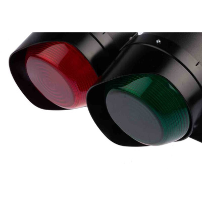 Moflash LED TL Series Green, Red LED Beacon, 2 Lights, 35 → 85 V, Bracket Mount