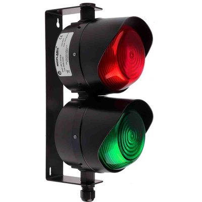 Moflash LED TL Series Green, Red LED Beacon, 2 Lights, 35 → 85 V, Bracket Mount