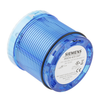 Siemens Sirius Series Blue Flashing Light Element, 24 V ac/dc, LED Bulb, IP65