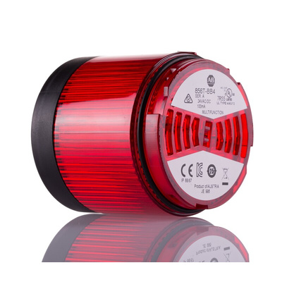 Allen Bradley 856T Series Red Flashing, Steady, Strobe Effect Beacon Tower, 24 V ac/dc, LED Bulb, AC, DC, IP66, IP67